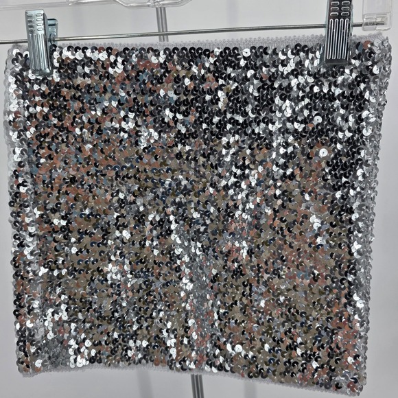 Retro Vintage 1980s Shiny Metallic Glam Tube Top Disco Sequins OS (S-M) - Picture 3 of 3